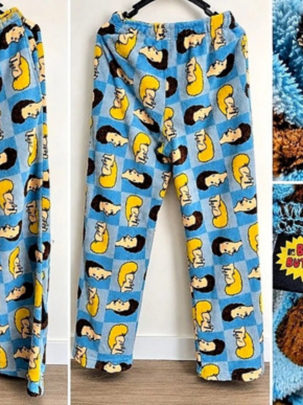 Unisex The Beaverton Button-Head Fleece Lounge Pants Blue & Yellow Size Medium